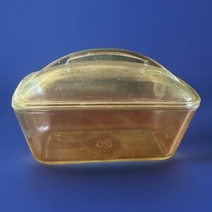 Vintage Westinghouse Clear Refrigerator Loaf Pan Glass Dish with Fin Lid‎